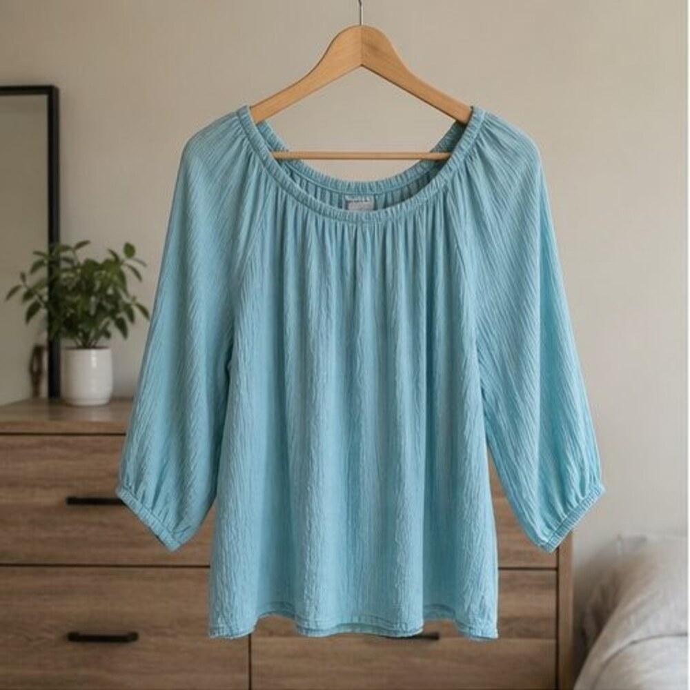Charcoal Smocked Top